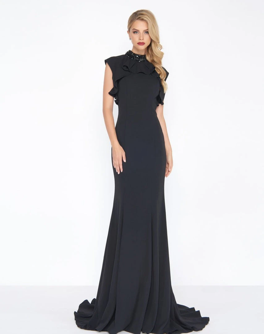 Mac Duggal - 2014R Bejeweled High Neck Ruffled Sheath Gown 5 Mac Duggal - 2014R Bejeweled High Neck Ruffled Sheath Gown