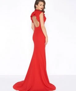 Mac Duggal - 2014R Bejeweled High Neck Ruffled Sheath Gown 6 Mac Duggal - 2014R Bejeweled High Neck Ruffled Sheath Gown