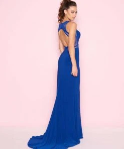 Mac Duggal - 2021L Embellished Illusion Jewel Jersey Dress Formal Gowns 5 Mac Duggal - 2021L Embellished Illusion Jewel Jersey Dress Formal Gowns