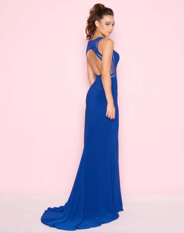 Mac Duggal - 2021L Embellished Illusion Jewel Jersey Dress Formal Gowns 4 Mac Duggal - 2021L Embellished Illusion Jewel Jersey Dress Formal Gowns