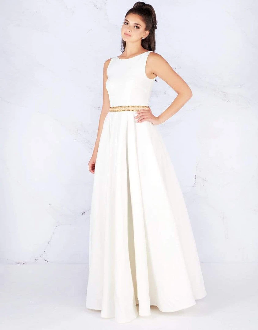 Formal Gowns Mac Duggal - 25608L Sleeveless Bateau Crepe A-Line Gown 7 Formal Gowns Mac Duggal - 25608L Sleeveless Bateau Crepe A-Line Gown