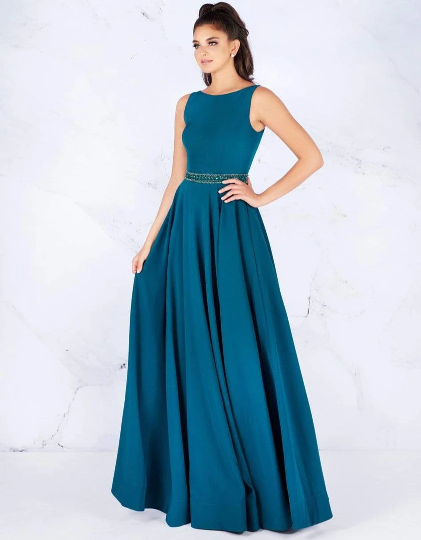Formal Gowns Mac Duggal - 25608L Sleeveless Bateau Crepe A-Line Gown 5 Formal Gowns Mac Duggal - 25608L Sleeveless Bateau Crepe A-Line Gown
