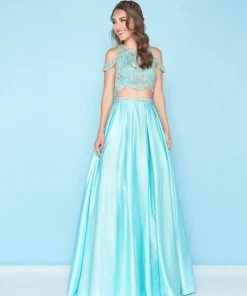 Mac Duggal - 40726H Two-Piece Crystal Garlanded Mikado Gown