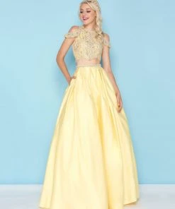 Mac Duggal - 40726H Two-Piece Crystal Garlanded Mikado Gown 7 Mac Duggal - 40726H Two-Piece Crystal Garlanded Mikado Gown