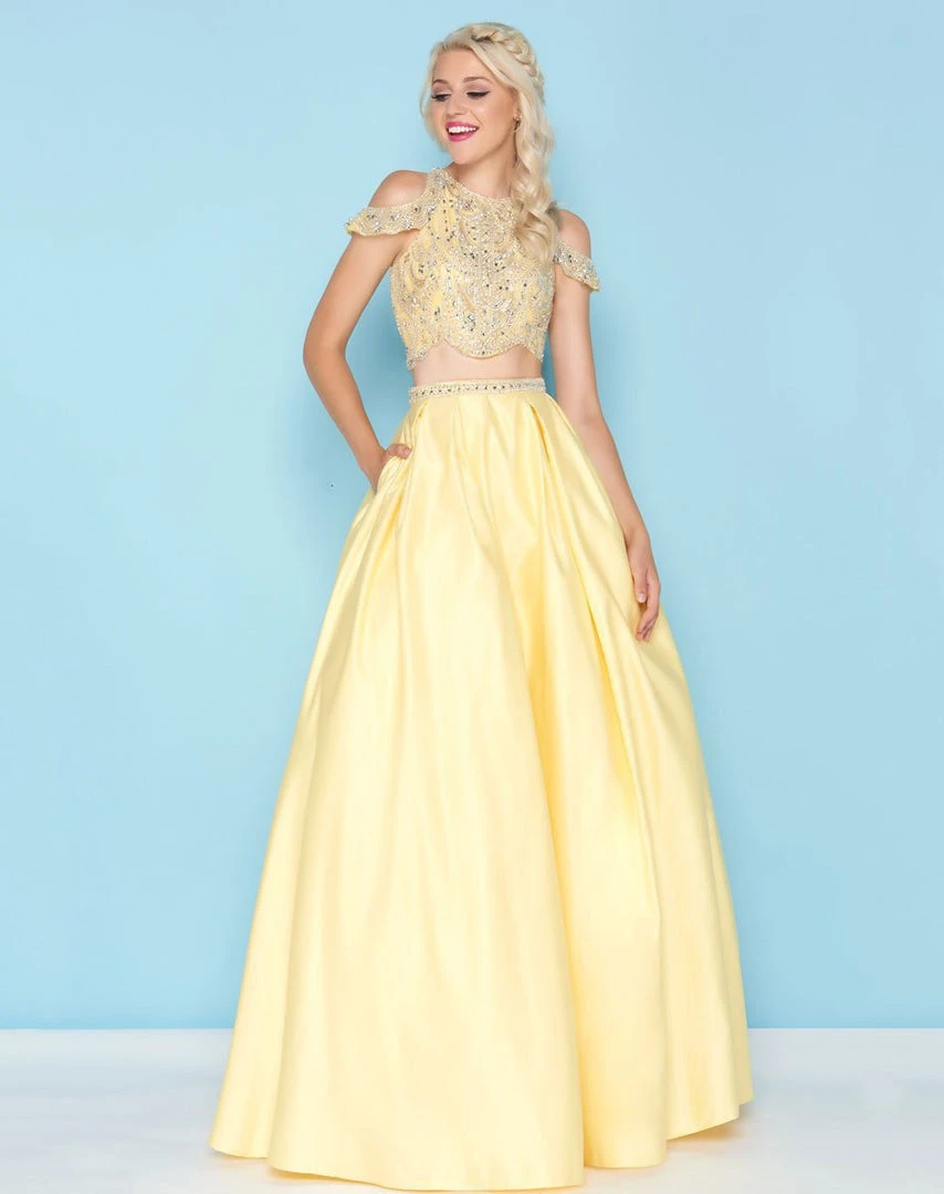 Mac Duggal - 40726H Two-Piece Crystal Garlanded Mikado Gown 5 Mac Duggal - 40726H Two-Piece Crystal Garlanded Mikado Gown