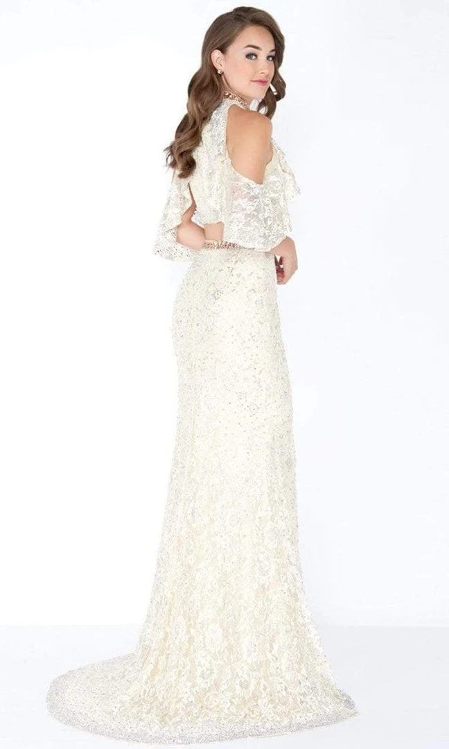 Formal Gowns Mac Duggal - 40775M High Neck Ruffled Lace Two-Piece Gown 6 Formal Gowns Mac Duggal - 40775M High Neck Ruffled Lace Two-Piece Gown