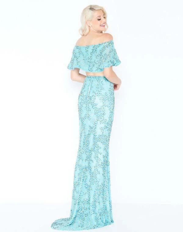 Mac Duggal - 4620M Two Piece Ruffle Beaded Sheath Gown Formal Gowns 4 Mac Duggal - 4620M Two Piece Ruffle Beaded Sheath Gown Formal Gowns