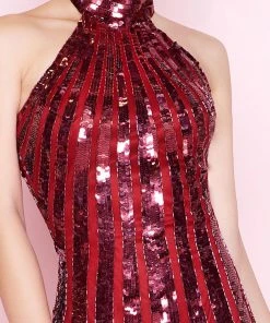 Cocktail Dresses Mac Duggal - 4758N Sequined Embellished Halter Style Cocktail Dress 7 Cocktail Dresses Mac Duggal - 4758N Sequined Embellished Halter Style Cocktail Dress