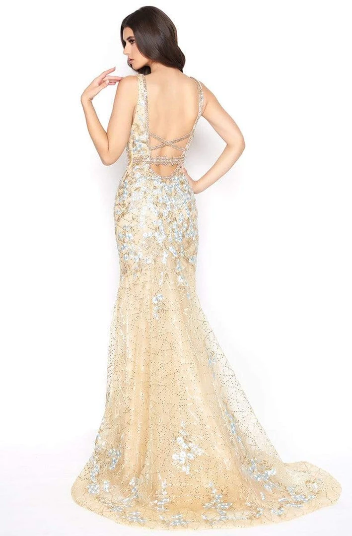 Mac Duggal - 50416D Sheer Floral Embroidered Sleeveless Gown 4 Mac Duggal - 50416D Sheer Floral Embroidered Sleeveless Gown