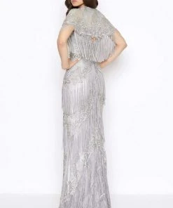 Formal Gowns Mac Duggal - 50500D Embellished Fringed Sheath Evening Gown