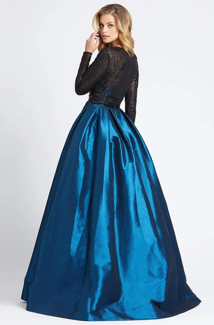 Mac Duggal - 62883D Long-Sleeved Beaded Lace Shiny Dress 4 Mac Duggal - 62883D Long-Sleeved Beaded Lace Shiny Dress