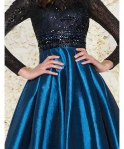 Mac Duggal - 62883D Long-Sleeved Beaded Lace Shiny Dress 13 Mac Duggal - 62883D Long-Sleeved Beaded Lace Shiny Dress