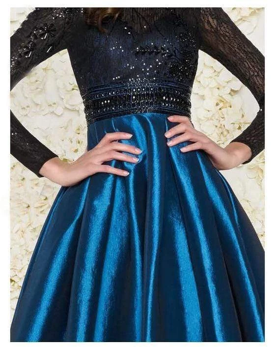 Mac Duggal - 62883D Long-Sleeved Beaded Lace Shiny Dress 8 Mac Duggal - 62883D Long-Sleeved Beaded Lace Shiny Dress