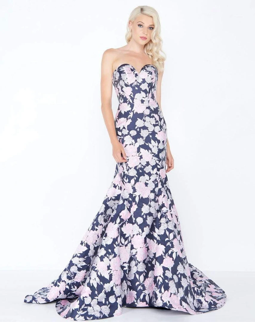 Mac Duggal - 66442M Strapless Floral Print Mikado Evening Gown 3 Mac Duggal - 66442M Strapless Floral Print Mikado Evening Gown