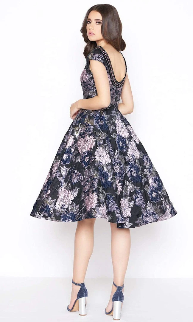 Mac Duggal - 66750D Floral Detailed Bateau A-line Dress Prom Dresses 4 Mac Duggal - 66750D Floral Detailed Bateau A-line Dress Prom Dresses