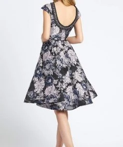 Mac Duggal - 66750D Floral Detailed Bateau A-line Dress Prom Dresses 11 Mac Duggal - 66750D Floral Detailed Bateau A-line Dress Prom Dresses