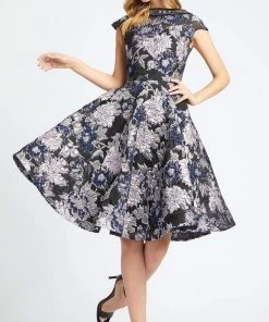 Mac Duggal - 66750D Floral Detailed Bateau A-line Dress Prom Dresses 10 Mac Duggal - 66750D Floral Detailed Bateau A-line Dress Prom Dresses