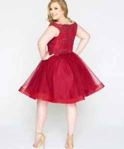 Mac Duggal - 67608F Embroidered Lace Off-Shoulder Tulle A-line Dress Cocktail Dresses