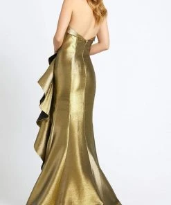 Formal Gowns Mac Duggal - 67662D Metallic Strapless Ruffled Trumpet Dress