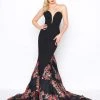 Formal Gowns Mac Duggal - 67673R Floral Plunging Fitted Mermaid Gown