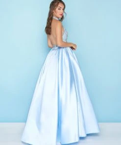 Mac Duggal - 77328H High Halter Neck Beaded Ballgown