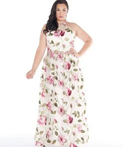 Formal Gowns Mac Duggal - 77354F High Neck Floral Embellished Gown