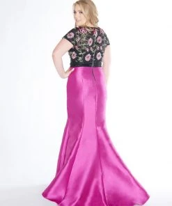 Formal Gowns Mac Duggal - 77356F Floral Print Cap Sleeves Mermaid Gown 5 Formal Gowns Mac Duggal - 77356F Floral Print Cap Sleeves Mermaid Gown