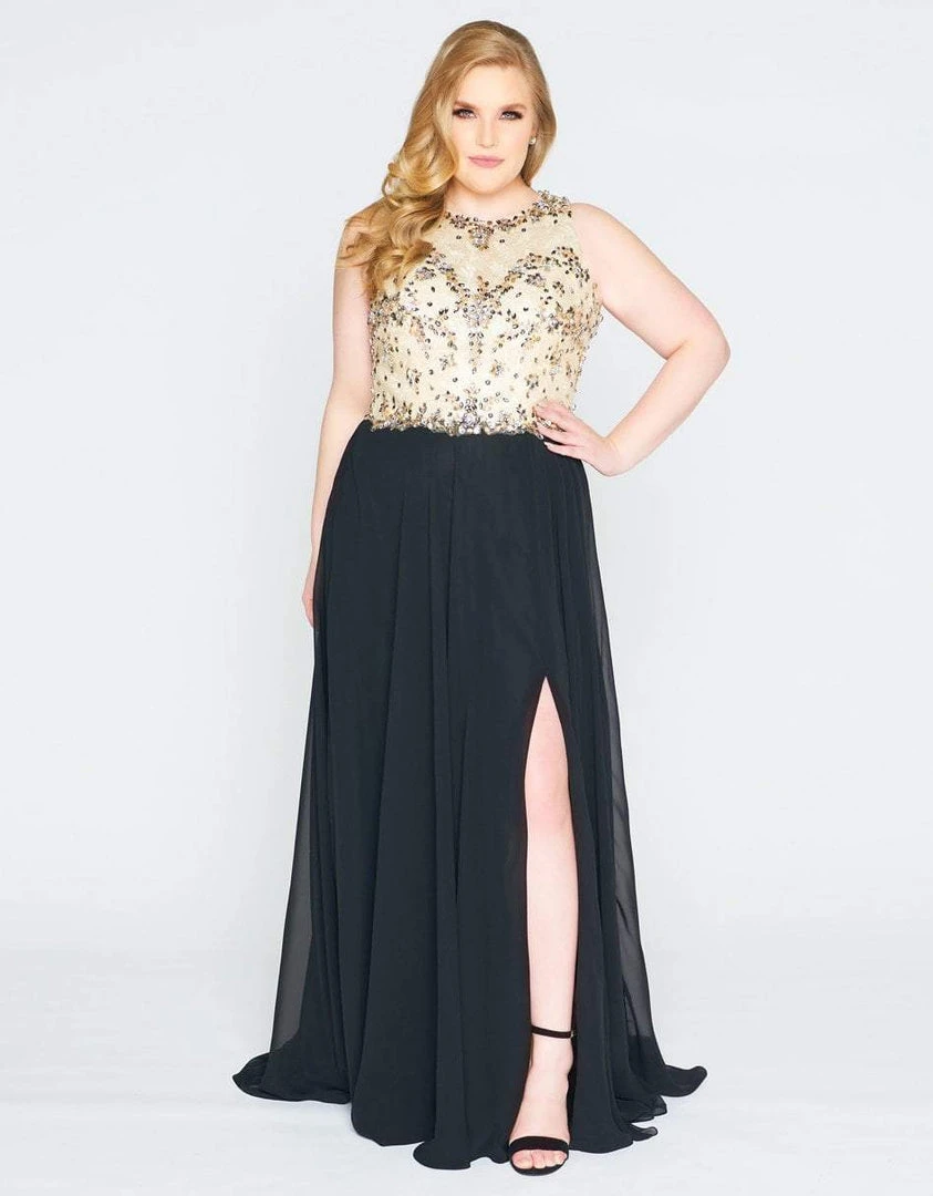 Mac Duggal - 77372F Embellished Lace Jewel Neck A-line Dress Formal Gowns 3 Mac Duggal - 77372F Embellished Lace Jewel Neck A-line Dress Formal Gowns