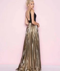 Mac Duggal - 77428L Sleeveless Deep V-neck A-line Dress Formal Gowns 5 Mac Duggal - 77428L Sleeveless Deep V-neck A-line Dress Formal Gowns