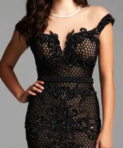 Mac Duggal - 78998 Netted Lace Off Shoulder Sheath Dress Formal Gowns 8 Mac Duggal - 78998 Netted Lace Off Shoulder Sheath Dress Formal Gowns