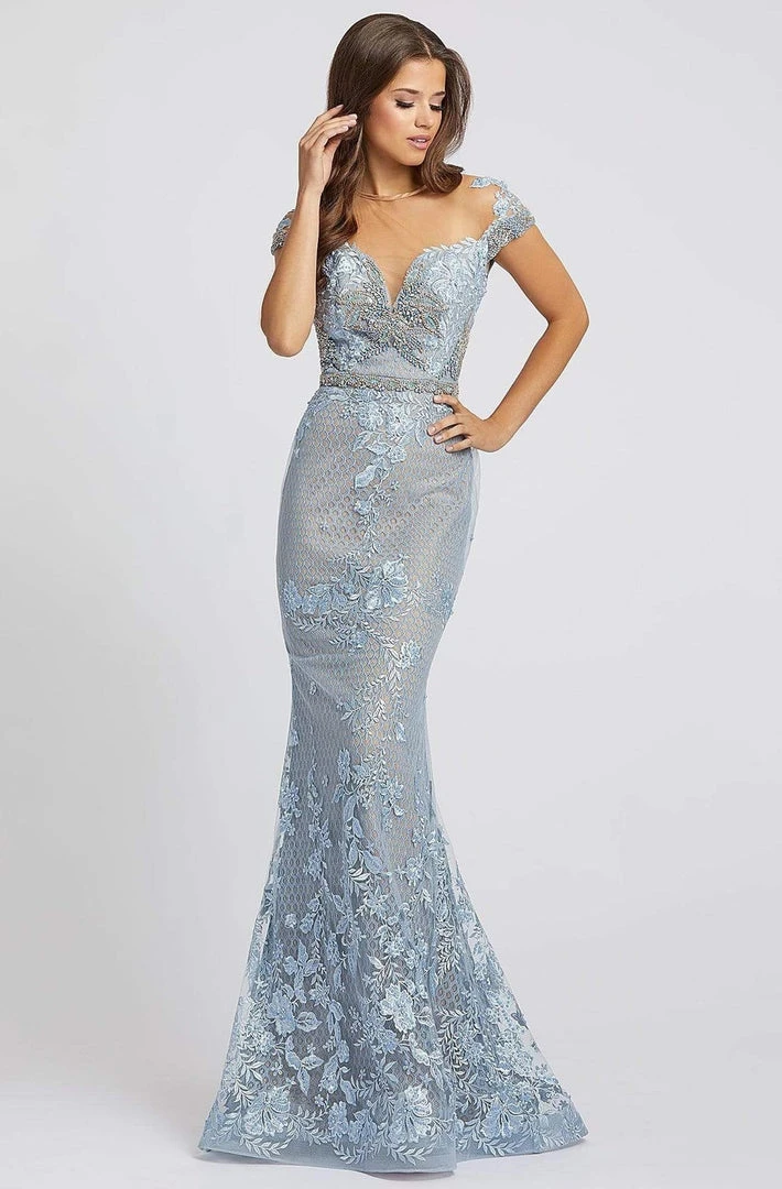 Mac Duggal - 79182D Bead And Lace Embellished Sheath Dress Formal Gowns 4 Mac Duggal - 79182D Bead And Lace Embellished Sheath Dress Formal Gowns