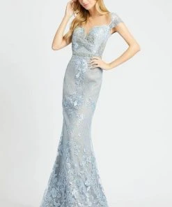 Mac Duggal - 79182D Bead And Lace Embellished Sheath Dress Formal Gowns 14 Mac Duggal - 79182D Bead And Lace Embellished Sheath Dress Formal Gowns