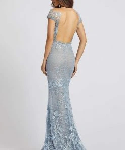 Mac Duggal - 79182D Bead And Lace Embellished Sheath Dress Formal Gowns 12 Mac Duggal - 79182D Bead And Lace Embellished Sheath Dress Formal Gowns