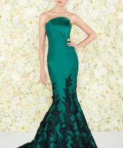 Formal Gowns Mac Duggal - 80761D Floral Lace Pleated Mermaid Dress