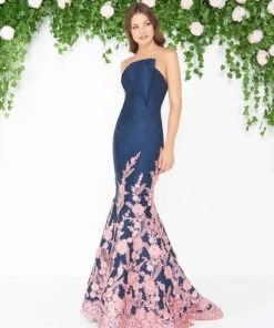 Formal Gowns Mac Duggal - 80761D Floral Lace Pleated Mermaid Dress 11 Formal Gowns Mac Duggal - 80761D Floral Lace Pleated Mermaid Dress