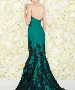 Formal Gowns Mac Duggal - 80761D Floral Lace Pleated Mermaid Dress