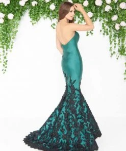 Formal Gowns Mac Duggal - 80761D Floral Lace Pleated Mermaid Dress 10 Formal Gowns Mac Duggal - 80761D Floral Lace Pleated Mermaid Dress