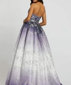 Mac Duggal Ballgowns - 12310H Strapless Pleated Ballgown With Train
