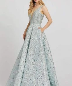 Mac Duggal Ballgowns - 40996H Embellished Plunging V-Neck Ballgown Formal Gowns