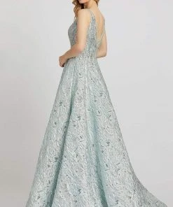 Mac Duggal Ballgowns - 40996H Embellished Plunging V-Neck Ballgown Formal Gowns