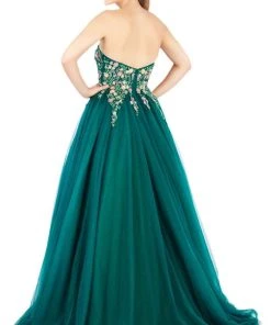Mac Duggal Ballgowns - 50523H Embroidered Strapless Pleated Ballgown 7 Mac Duggal Ballgowns - 50523H Embroidered Strapless Pleated Ballgown