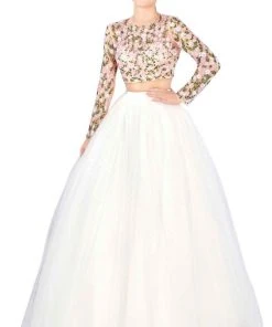 Formal Gowns Mac Duggal Ballgowns - 50526H Two Piece Floral Embroidered Ballgown