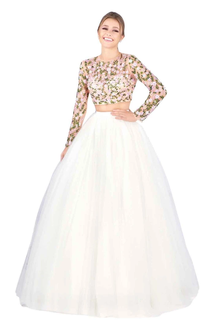 Formal Gowns Mac Duggal Ballgowns - 50526H Two Piece Floral Embroidered Ballgown 3 Formal Gowns Mac Duggal Ballgowns - 50526H Two Piece Floral Embroidered Ballgown