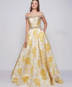 Mac Duggal Ballgowns - 66710H Embellished Off-Shoulder Ballgown