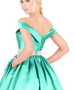 Mac Duggal Ballgowns - 66717H Crystal Beaded Off Shoulder Ballgown Formal Gowns