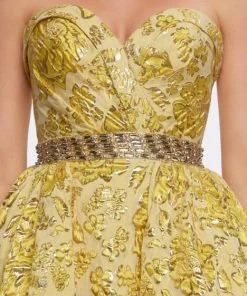 Mac Duggal Ballgowns - 66719H Sweetheart Metallic Floral Ballgown