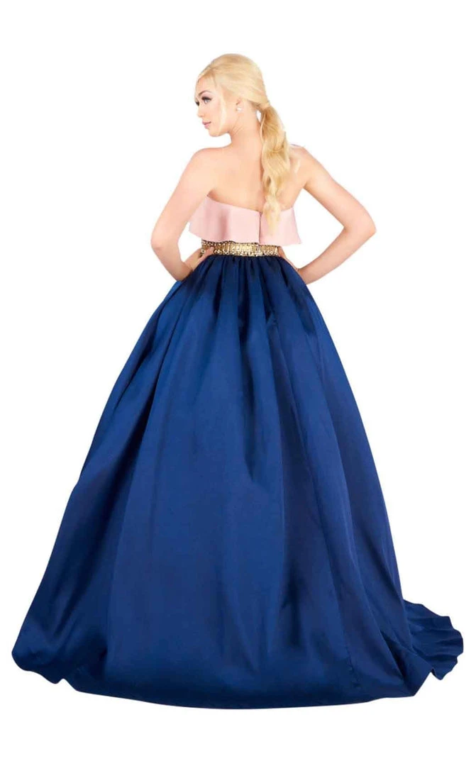 Formal Gowns Mac Duggal Ballgowns - 66722H Two Tone Strapless Ballgown With Train 5 Formal Gowns Mac Duggal Ballgowns - 66722H Two Tone Strapless Ballgown With Train