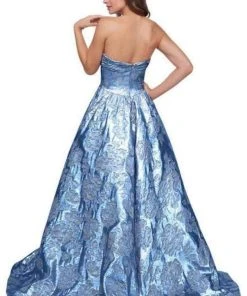 Formal Gowns Mac Duggal Ballgowns - 66947H Sweetheart Floral Brocade Ballgown