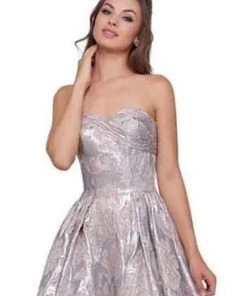 Formal Gowns Mac Duggal Ballgowns - 66947H Sweetheart Floral Brocade Ballgown