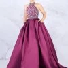 Mac Duggal Ballgowns - 67658H Embellished Halter Neck Ballgown